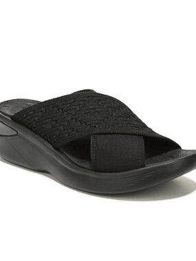 Bzees Black Woven Slide Sandal